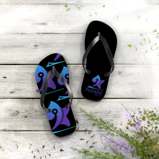 Black Pleyades Flip Flops