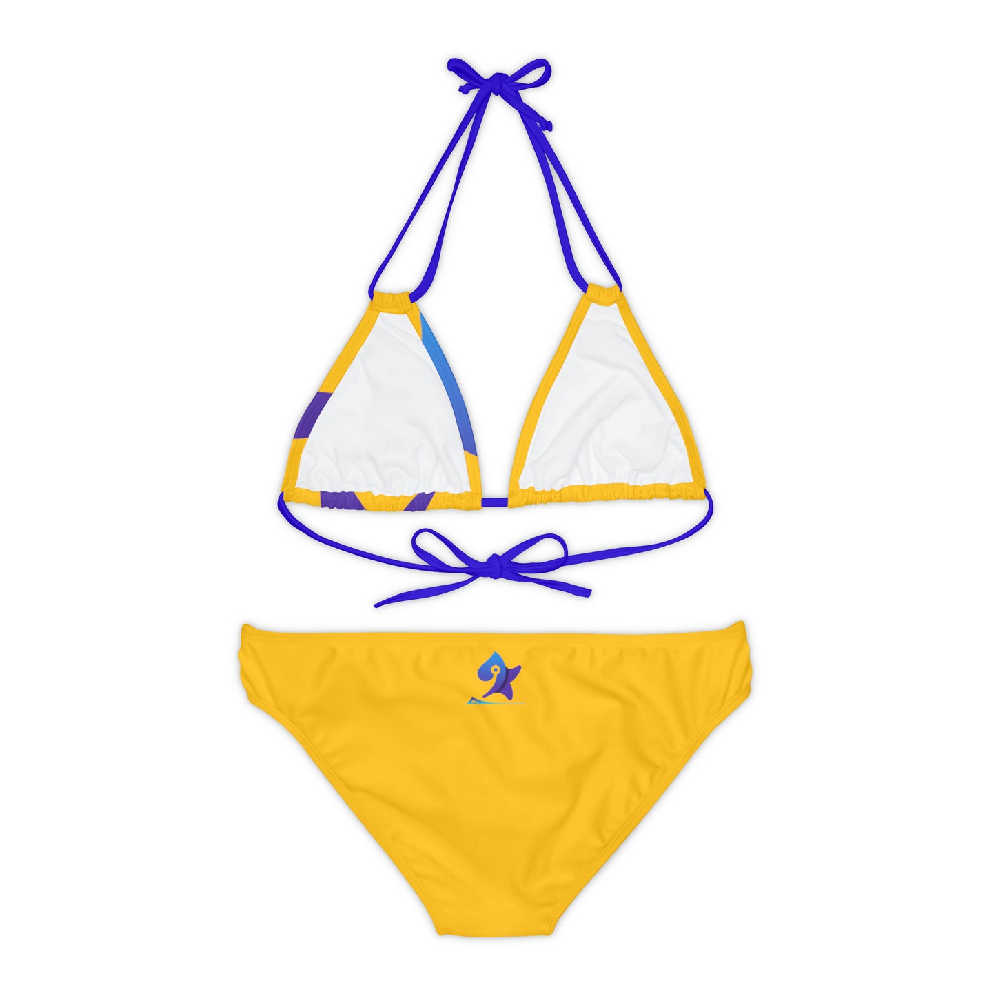 Yellow Pléyades Strappy Bikini Set white