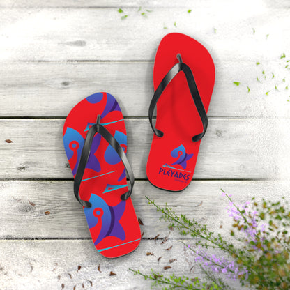 Red Pleyades Flip Flops