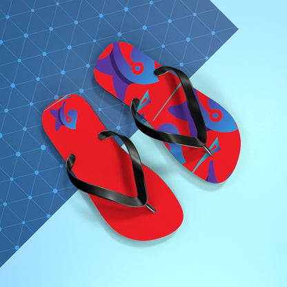 Red Pleyades Flip Flops