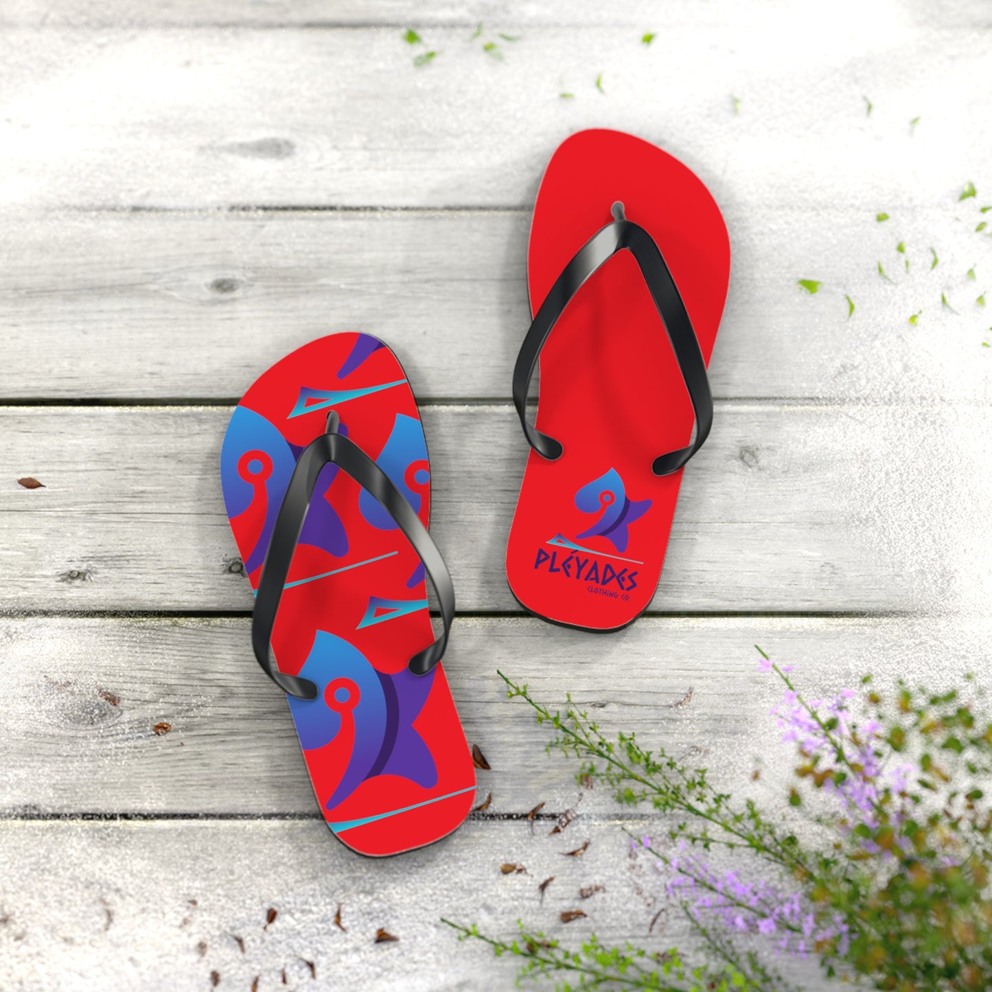 Red Pleyades Flip Flops