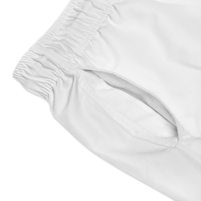 Pleyades White Small front logo Swim Trunks