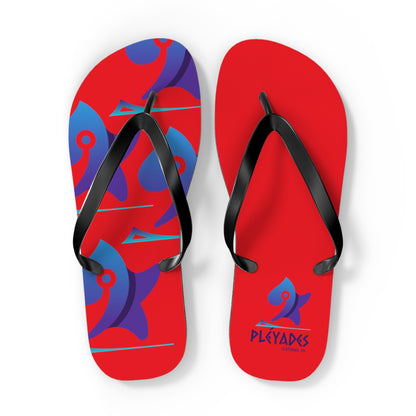 Red Pleyades Flip Flops