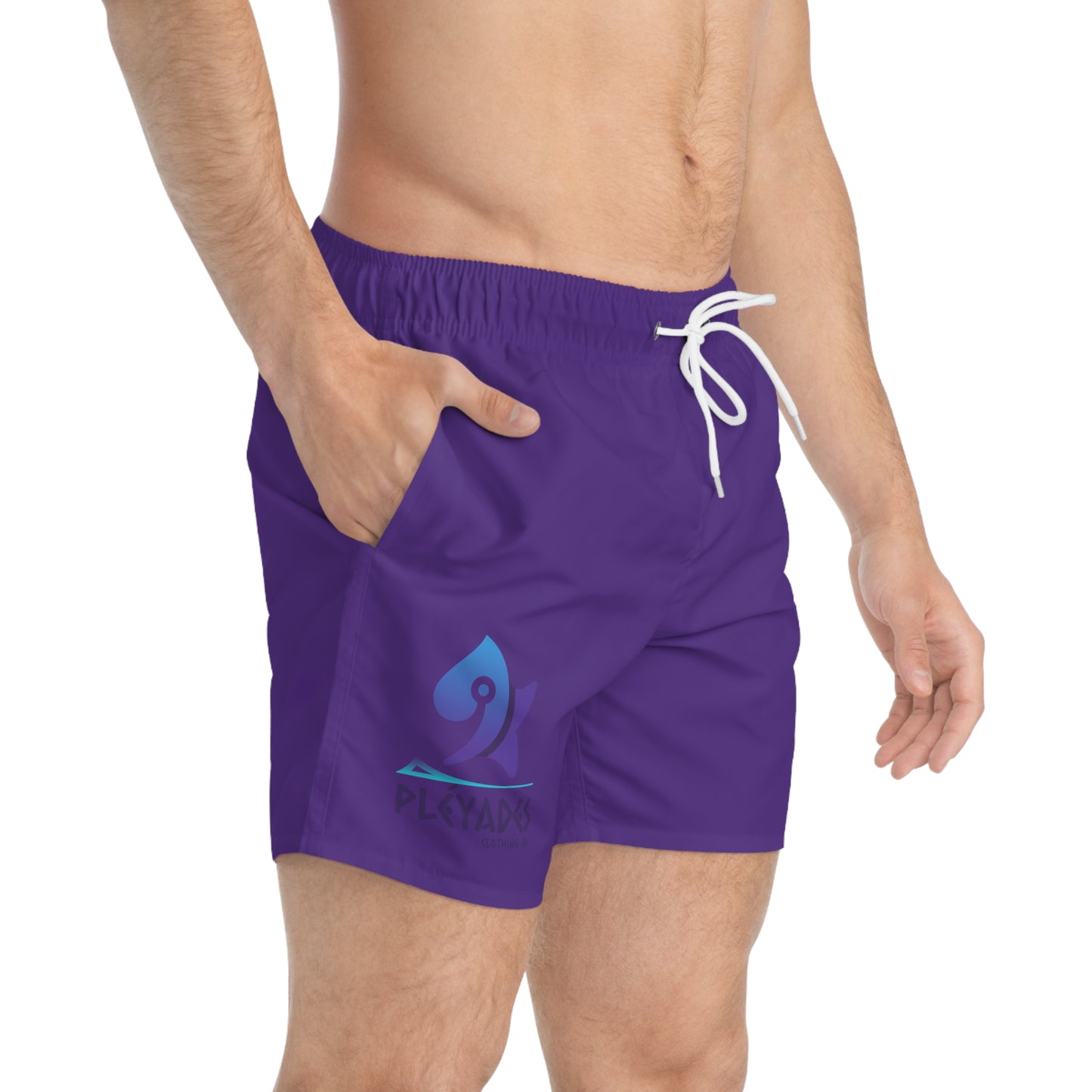 Pleyades Purple Small front logo Swim Trunks