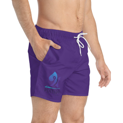 Pleyades Purple Small front logo Swim Trunks