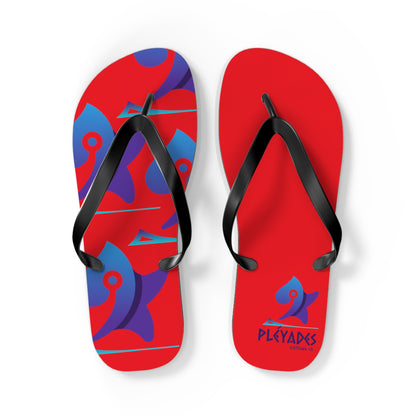 Red Pleyades Flip Flops