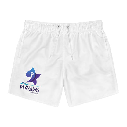 Pleyades White Small front logo Swim Trunks