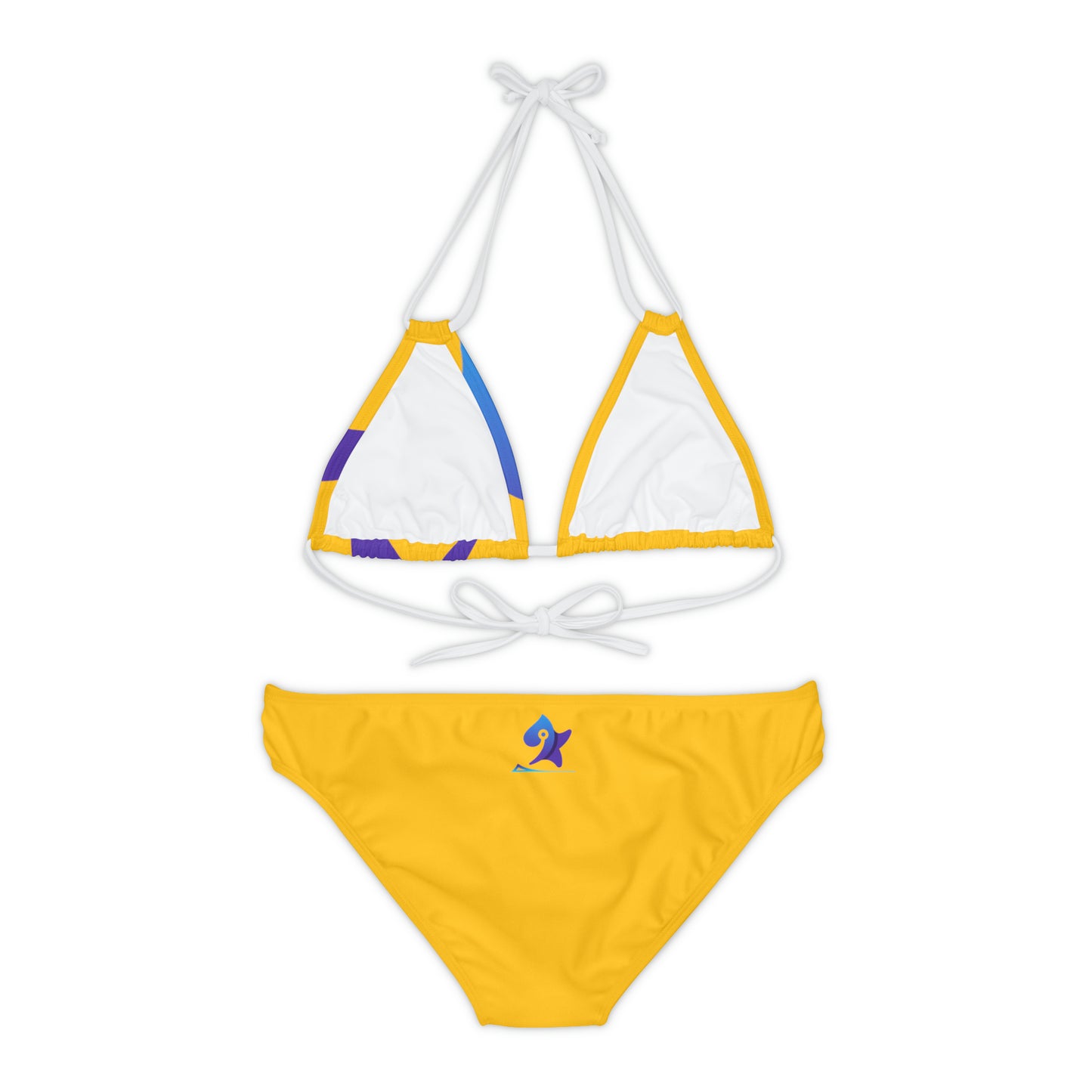 Yellow Pléyades Strappy Bikini Set white