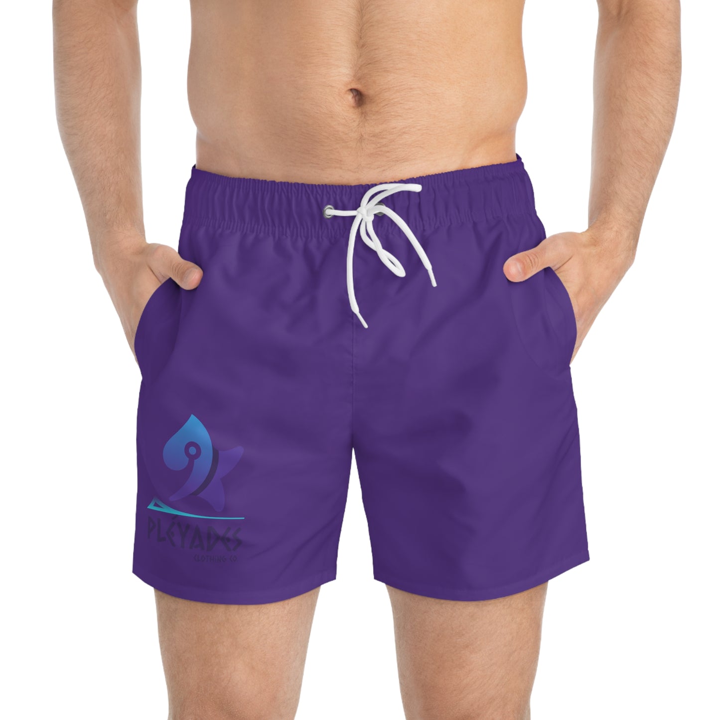 Pleyades Purple Small front logo Swim Trunks