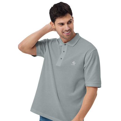 Pleyades White Logo Men's Premium Polo