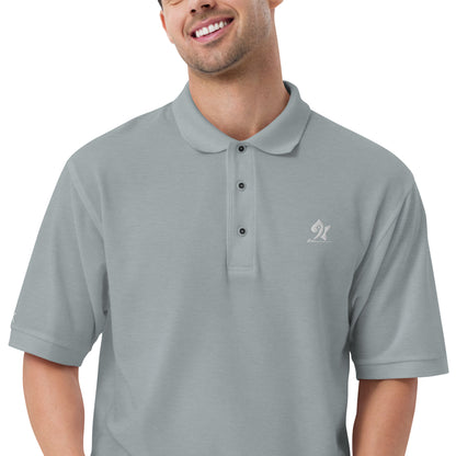 Pleyades White Logo Men's Premium Polo