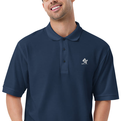 Pleyades White Logo Men's Premium Polo