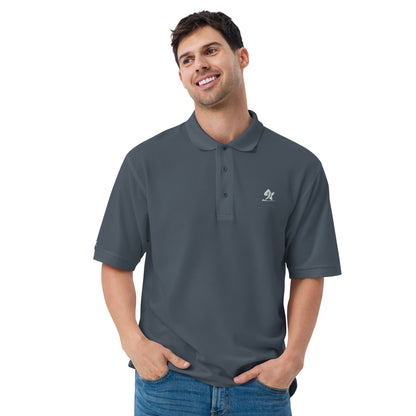 Pleyades White Logo Men's Premium Polo