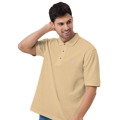 Pleyades White Logo Men's Premium Polo