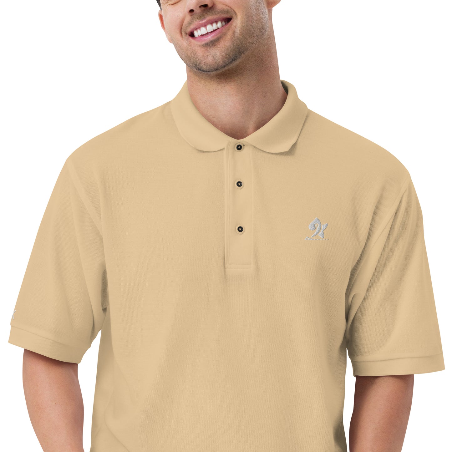 Pleyades White Logo Men's Premium Polo