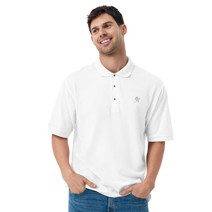 Pleyades White Logo Men's Premium Polo