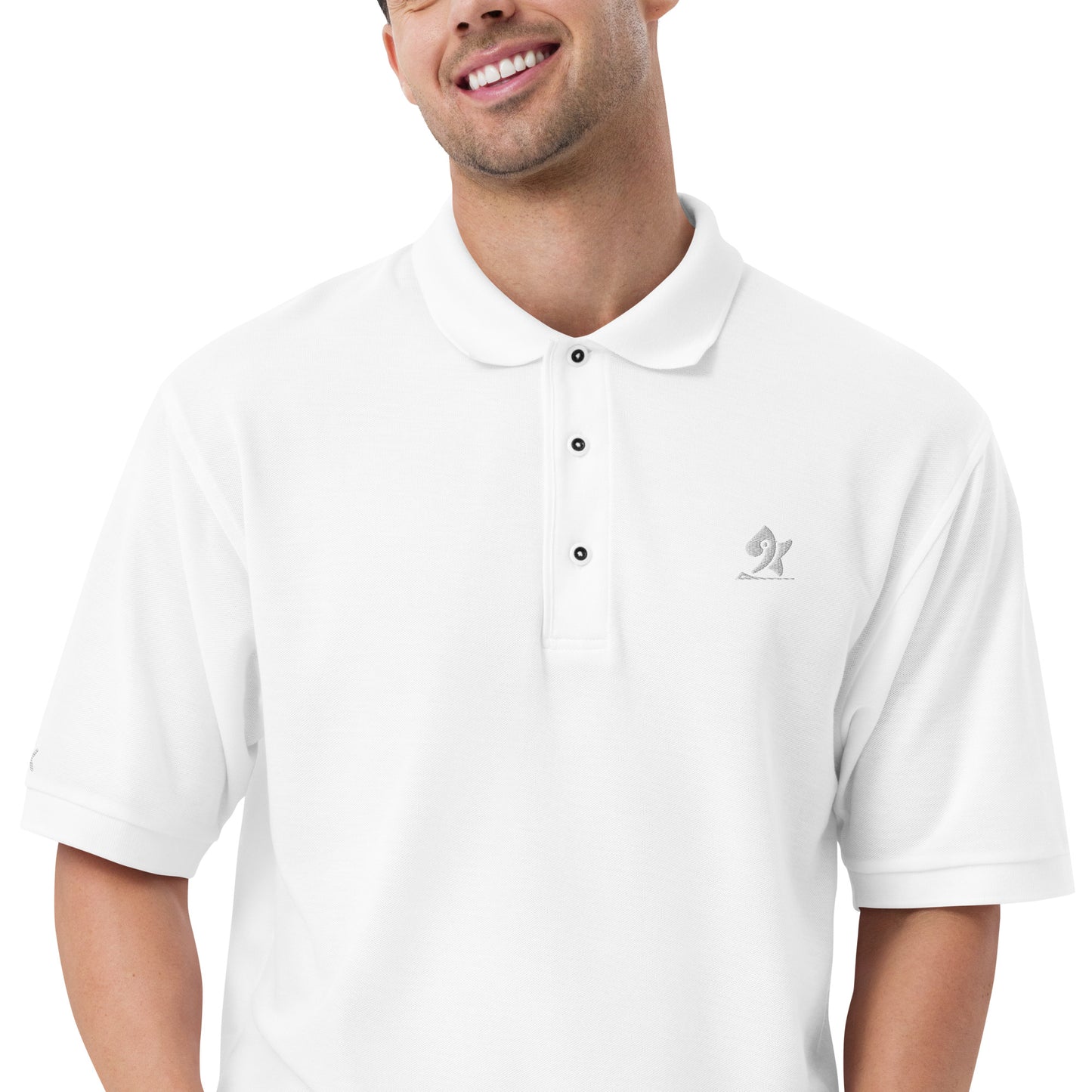 Pleyades White Logo Men's Premium Polo