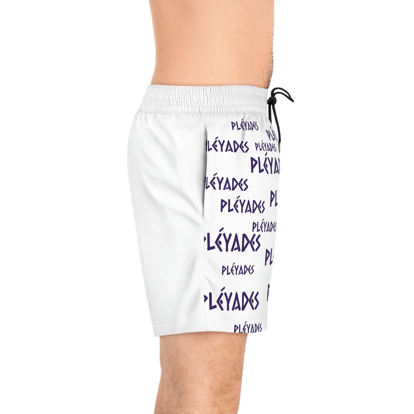 White Men's Mid-Length Swim Shorts