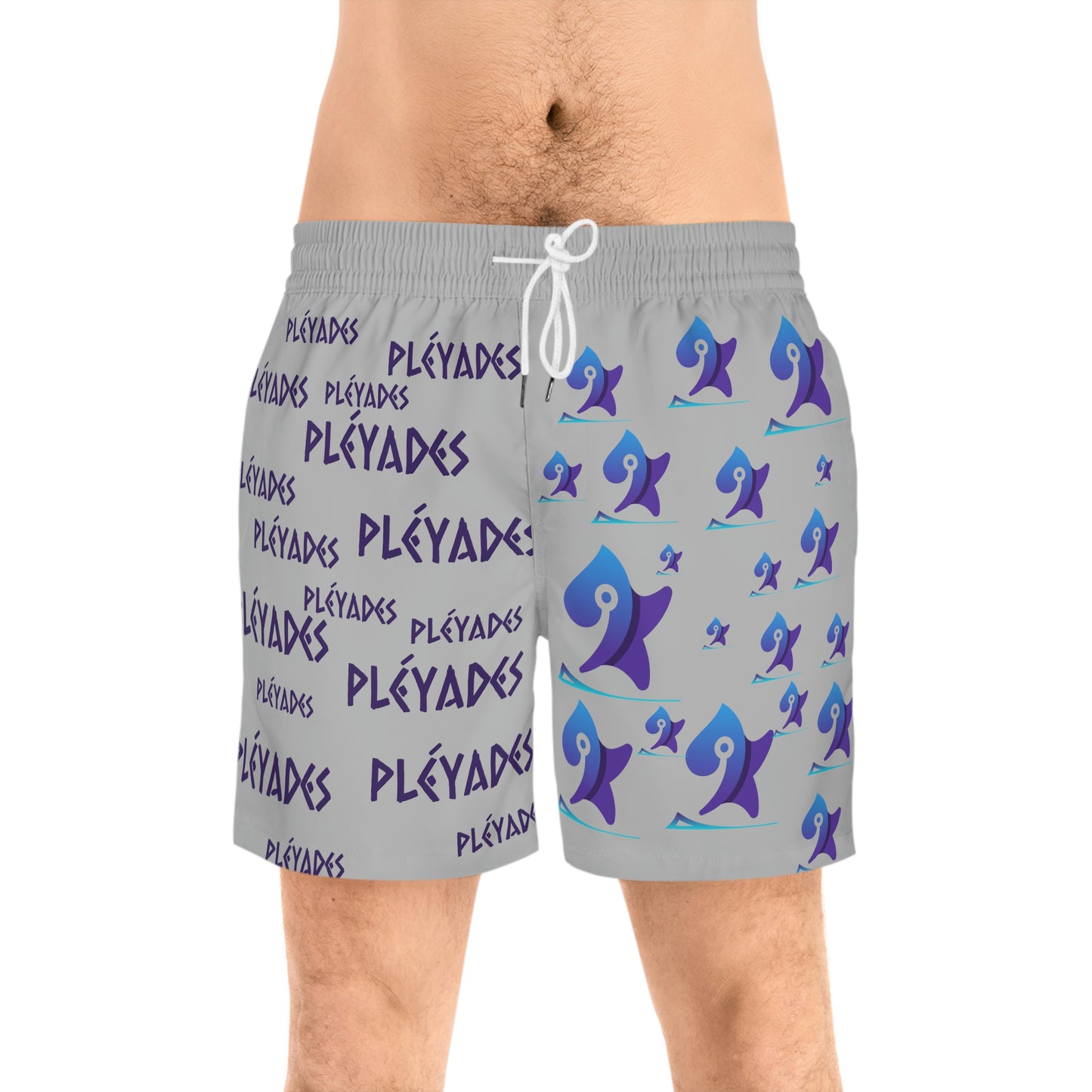 Grey Men's Mid-Length Swim Shorts