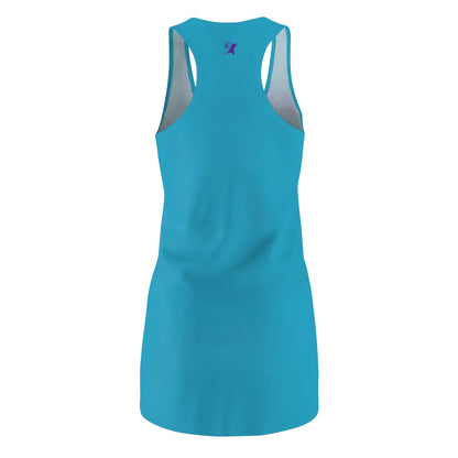 Turquoise Pléyades Women's Cut & Sew Racerback Dress