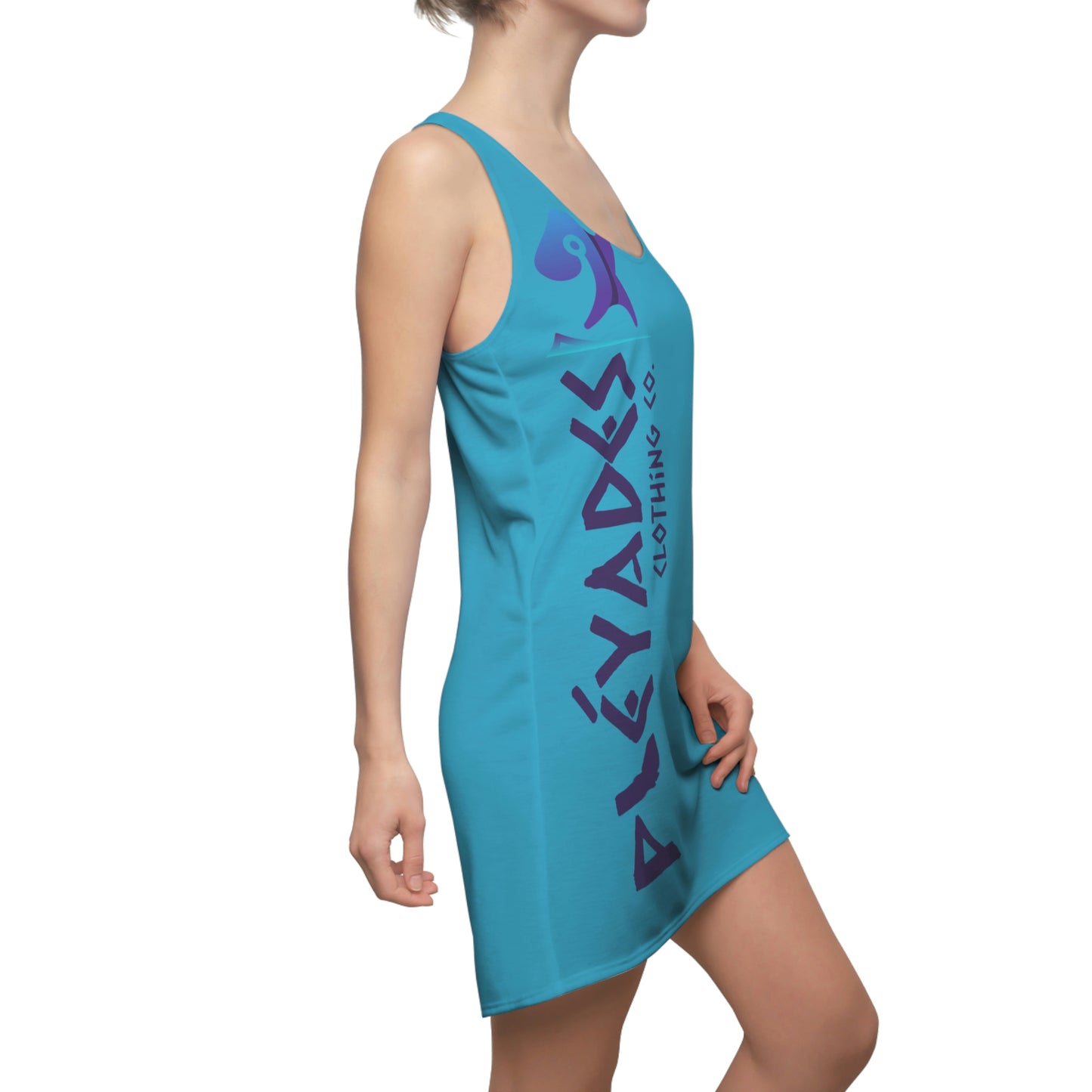 Turquoise Pléyades Women's Cut & Sew Racerback Dress