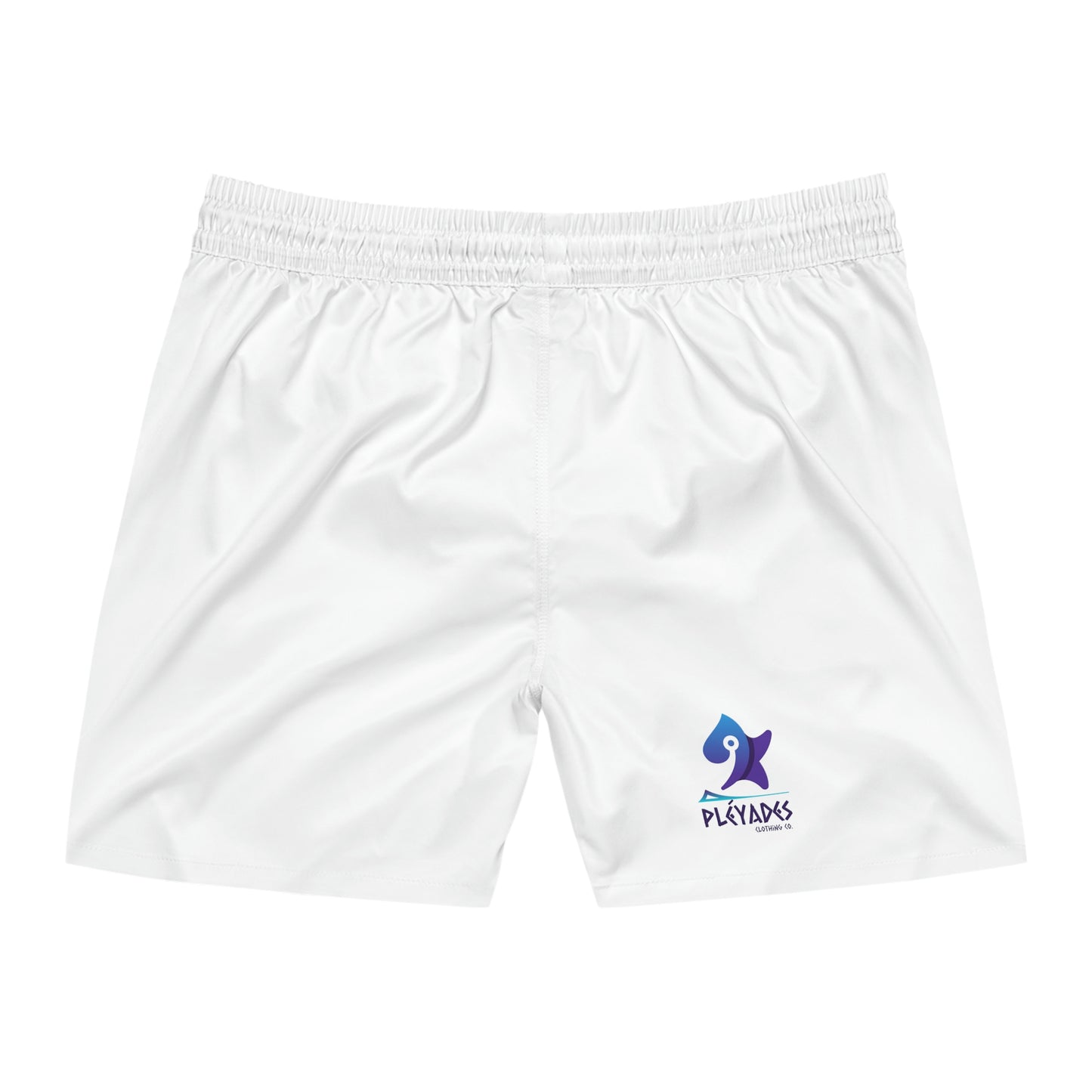 White Men's Mid-Length Swim Shorts