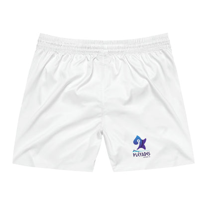 White Men's Mid-Length Swim Shorts