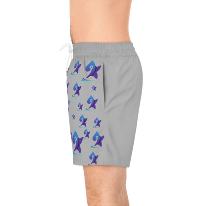 Grey Men's Mid-Length Swim Shorts