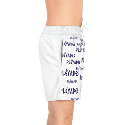 White Men's Mid-Length Swim Shorts