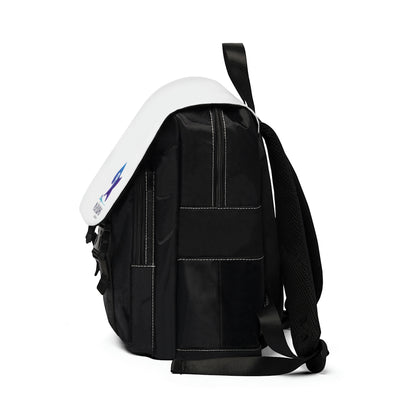 Whi/Blk Unisex Casual Shoulder Backpack
